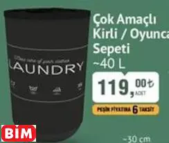 ÇOK AMAÇLI  KİRLİ / OYUNCAK SEPETİ  ~40 L